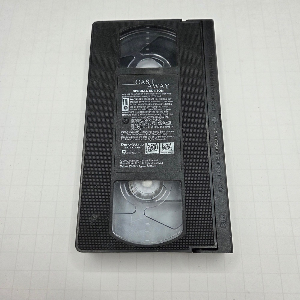 Cast Away VHS Movie Special Edition 2001 Tom Hanks Drama Survival Retro Film